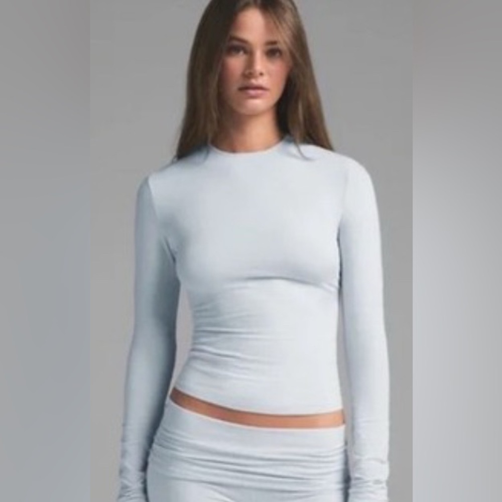 SKIMS Light Blue Long Sleeve Top